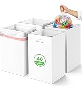4 Pack Corrugated Cardboard Disposable Trash Cans for Parties, 40 Gallon Collapsible Garbage Cans...