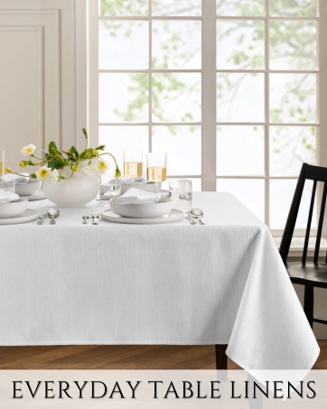 table linens napkins placemats runner console mantle serveware dining room meal tablecloth