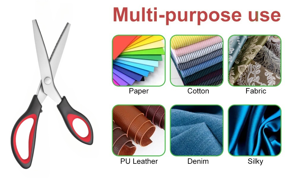 Pinking Shears, Zig Zag Scissors for Fabric,Pinking Shears for Fabric Cutting