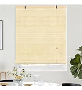 Bamboo Roman Shades, Blackout Natural Bamboo Blinds for Indoor Windows, Roll Up Bamboo Blind Priv...