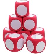 NUOBESTY Giant Foam Dice, 8pcs Jumbo Dice Dry Erase Cubes Blocks Blank Writable Game Boards Large...