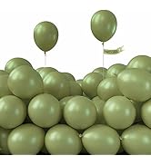 PartyWoo Retro Green Balloons, 50 pcs 5 Inch Sage Green Balloons, Green Balloons for Balloon Garl...