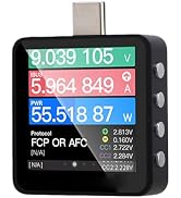 Portable USB C Tester Fast Charging Test Meter, Digital Voltage Current Analyzer, Supports USB PD...