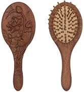 Sandalwood Hairbrush for Women Paddle Hairbrush with Bamboo Bristles Cute Animal Shaped Anti-Stat...