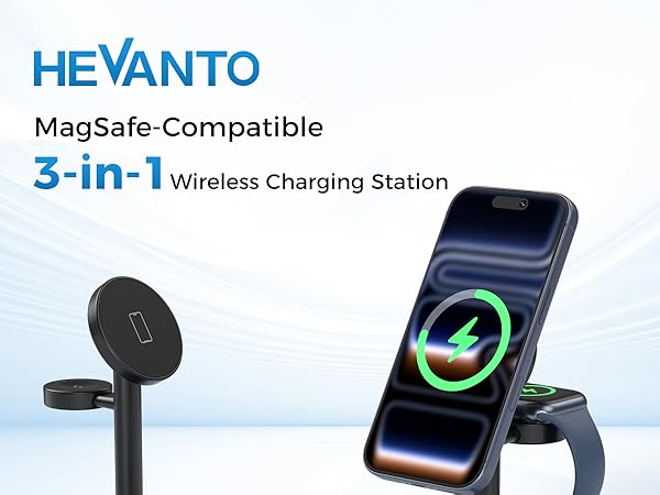 magsafe charger stand 3 in 1 magnetic wireless charging station apple watch iphone 17 16 17e AirPods