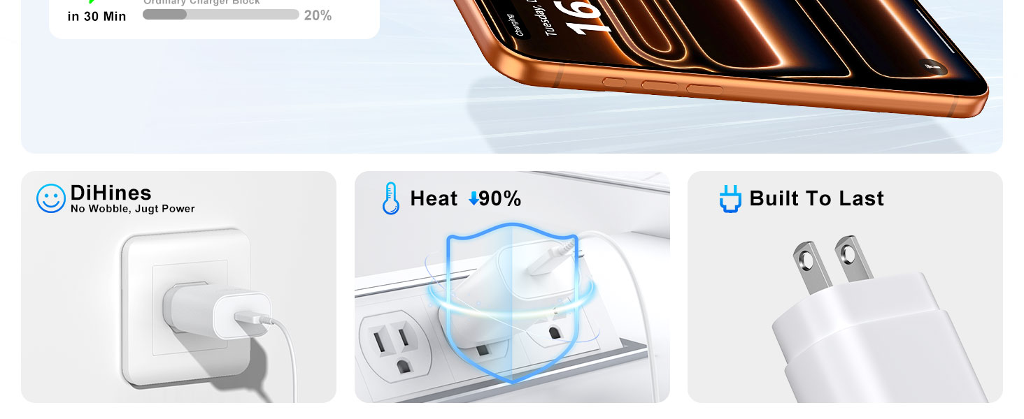 30w 40w iphone 17 16 15 charger fast charging block cable cord 10 ft long iphone usb c charger