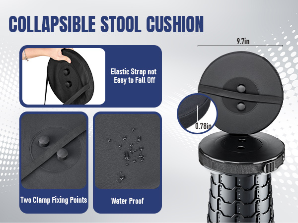 Camping Stools for Outdoor Camping Travel Hiking Fishing, Adujstable Folding Chair Footrest