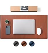 SenseAGE Leather Desk Pad Protector, Office Desk Mat, Large Mouse Pad, Natural Rubber Office Desk...