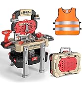 Deejoy Kids Tool Bench with Realistic Tools and Electric Drill, 79 Pcs Transformable Kids Tool Se...