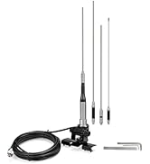 Bingfu High Gain 62inch Mobile Ham Radio Antenna VHF UHF Dual Band 144 430MHz Lip Mount Anti-Rust...