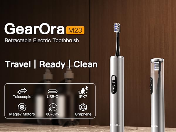 travel Retractable Sonic Electric Toothbrush