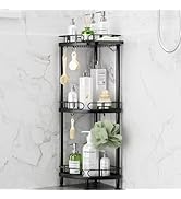 SWTYMIKI Corner Shower Caddy Standing - 3 Tier Corner Shelf Stand Shower Organizer with Soap Hold...