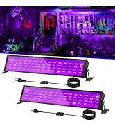 T-SUN 72W LED Black Light Bar, Blacklight Bars with Plug and Switch Light Up 22x22ft Area Strip L...