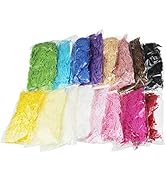 LJY 0.7LB Multicolored Raffia Paper Shreds &amp; Strands Shredded Crinkle Confetti for DIY Gift Wrapp...
