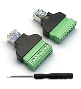 Gavynx RJ45 Male to 8 Pins Screw Terminal Adapter(2 Pcs),8P8C Ethernet Screw Terminal Connector f...