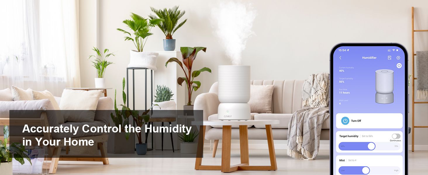 remote app control cool mist quiet ultrasonic humidifier