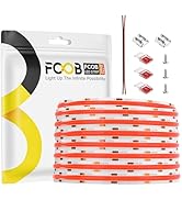 FCOB 16.4FT COB LED Strip Light Red Color, 12V 8MM Width Flexible High Density Uniform Bright 480...