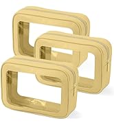 YOPCDJ 3PCS Clear Toiletry Bag,TSA Approved Travel Pouch with Zipper for Cosmetics and Toiletries...