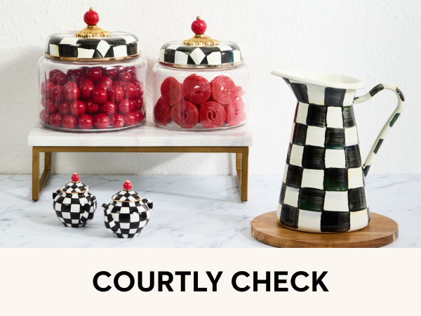 A kettle tea pot and kitchen dining dishes on a counter. Text reads: Perfect for formal occasions.
