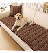 Smiry Couch Cover for Dogs Washable, Non Slip Fuzzy Pet Couch Covers for 3 Cushion Sofa Pet Frien...