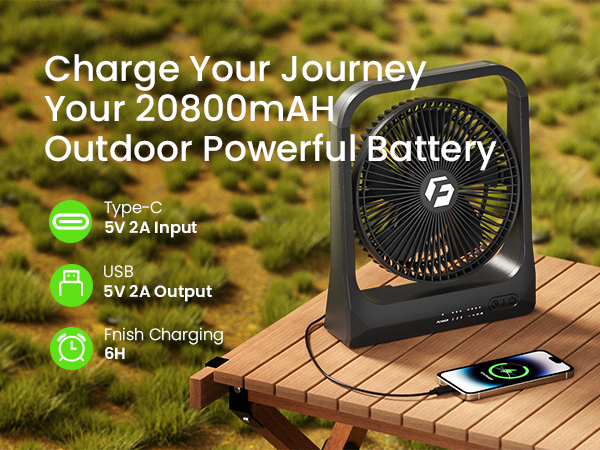 outdoor powerful battery fan