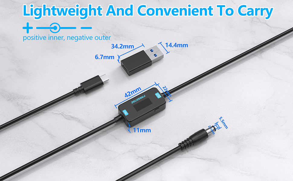 USB C to DC barrel cable