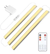 Benreom Under Cabinet Lighting Plug in, 3 Pcs 12 Inch Ultra Thin Under Cabinet Lights, Super Brig...