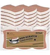 Orighty Non-Scratch Scrub Sponge, 24-Pack, Cellulose Kitchen Scrubber Sponges, Ideal for Kitchen ...