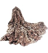Leopard Scarf for Women, Animal Cheetah Print Shawls 59"x28" Lightweight Breathable Large Scarf f...