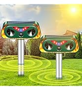 2026 Solar Ultrasonic Animal Repeller Outdoor with USB Charging, Flashing Lights &amp; Motion Sensor ...