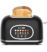 Digital 2-Slice Toaster with Touch Screen - 1.5'' Wide Slots, 6 Browning Levels, 6 Modes (Bagel/W...