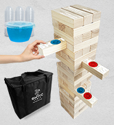 Giant Tower Party Game with Hidden Jello Shots - Includes Disposable Cups, Lids &amp; C...