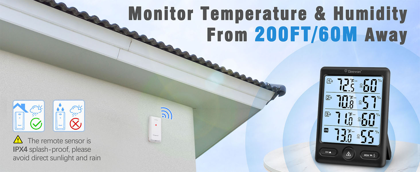long range indoor outdoor thermometer
