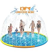 Instraella 13FT Large Splash Pad, Sprinkler for Dogs and Kids, 0.5mm Thickened Durable and Foldab...