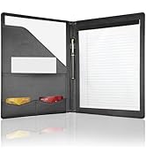 MOWPOG Professional Padfolio Portfolio Binder, Faux Leather Interview Resume Folder, Letter Size ...