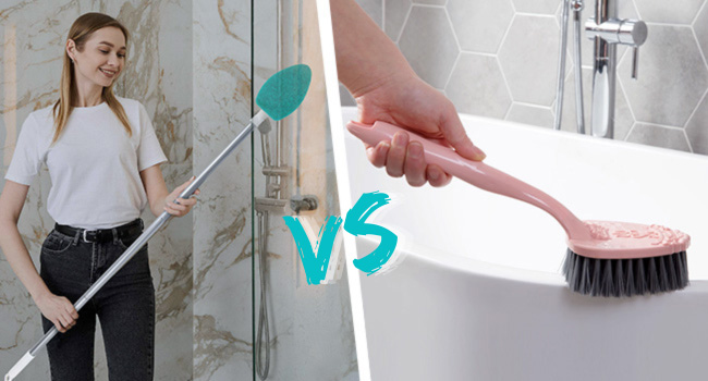 bathtub scrubber with long handle
