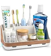 GFWARE Bathroom Countertop Organizer - Detachable 7 Slots Kids Electric Toothbrush and Toothpaste...
