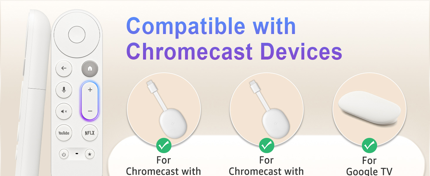 Voice Replacement Remote Control for Chromecast-Google-TV 4K/HD, for Google-TV-Streamer-Remote 4K