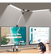 Led Desk Lamp with Clamp, Eye-Care Architect Desk Lamp for Home Office with Remote, 24W Ultra Bri...