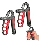 Hautrely Hand Gripper Strengthener, 11-220LBs Adjustable Resistance Grip Strength Trainer with Co...