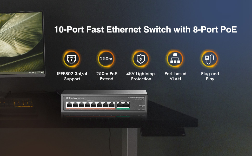10 port fast ethernet switch