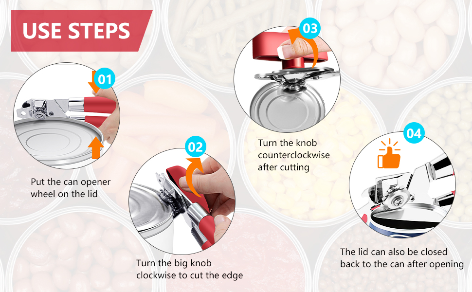 OUTWAY Can Opener, Professional 3-In-1 Multifunctional Manual Can Openers Bottle Opener