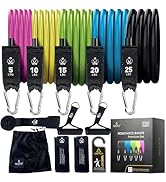 INEVIFIT Resistance Band Set, 150 LBS Stackable Workout Bands for Strength Training, Yoga, Pilate...