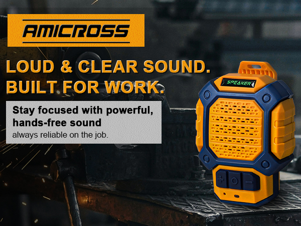 Wearable Bluetooth Speaker, IP56 Waterproof Clip On Wireless Portable Speaker