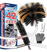 PetOde 42 Feet Dryer Vent Cleaner Kit, Enhanced Flexible Quick Snap Brush with Drill Attachment f...