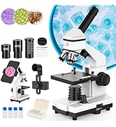 Microscope for Adults and Kids - 40X-2000X Monocular Microscopes with Slides Set, Dual Led Light,...