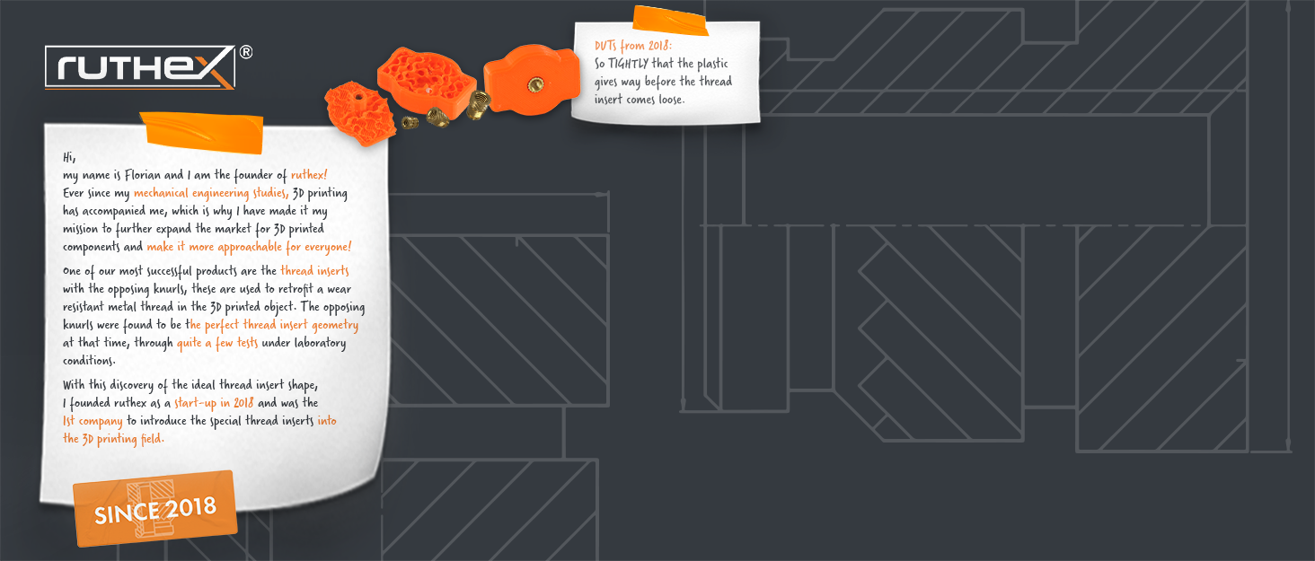 Ruthex mechanical engineering, 3D printing, thread inserts, 3D printing, insert nut
