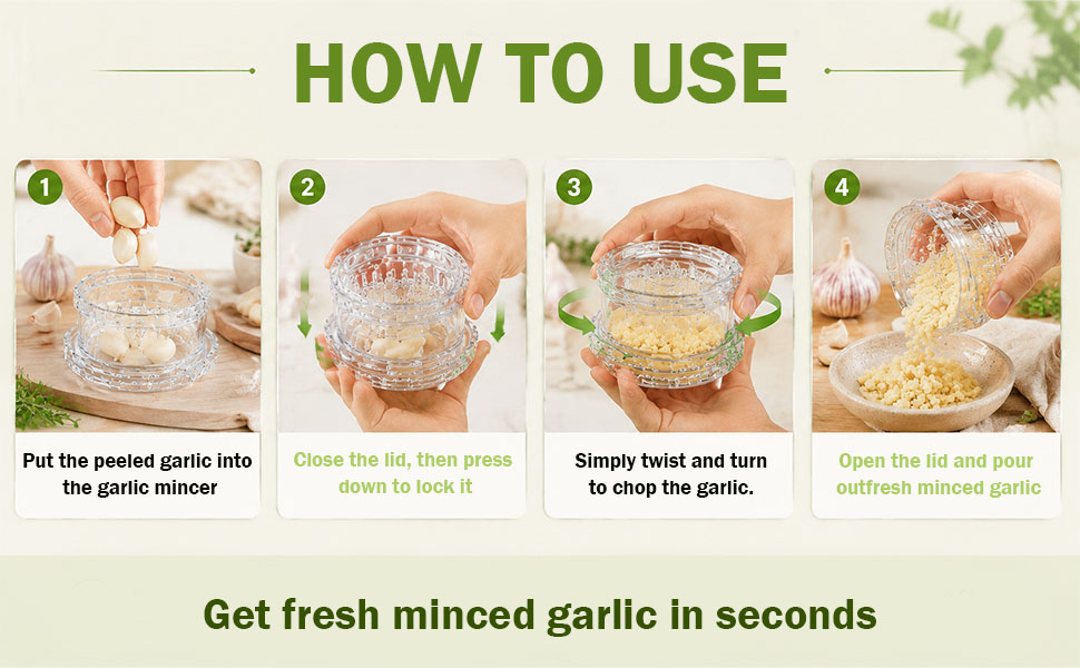 Transparent Manual Garlic Twist