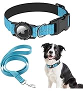 HDDTTZ AirTag Dog Collar and Leash, IP68 Waterproof Integrated with Reflective, Ultra-Durable, Co...