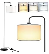 [Upgraded] LED Floor Lamp for Living Room, 3 Color Temperature Floor Lamp with Foot Switch Modern...